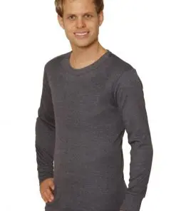 Mens Thermal Underwear Long-Sleeved Vest charcoal