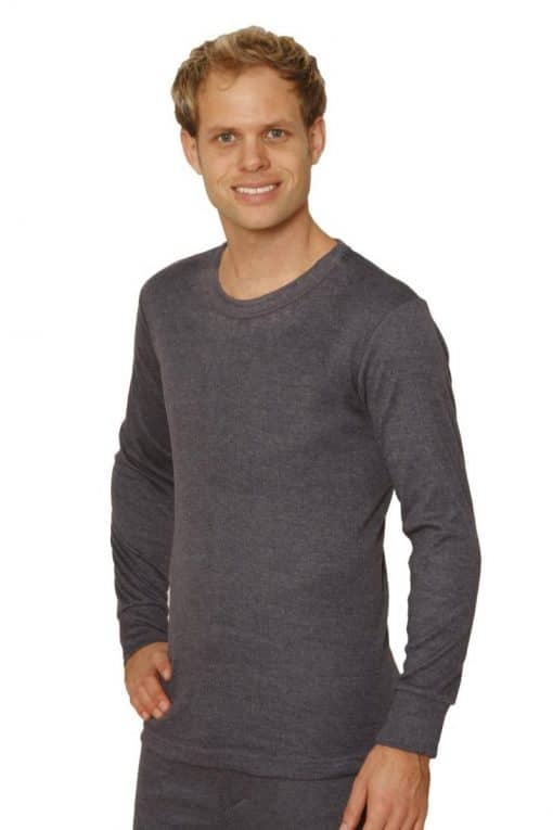 Mens Thermal Underwear Long-Sleeved Vest charcoal