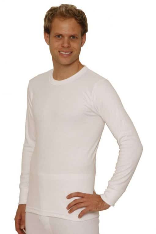 Mens Thermal Underwear Long-Sleeved Vest white