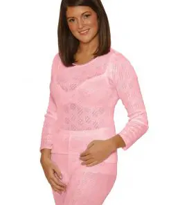 Octave® Womens Thermal Underwear Long-Sleeved Vest pink