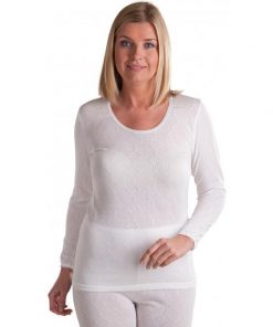 Womens Extra Warm Thermal Underwear Long-Sleeved Vest white