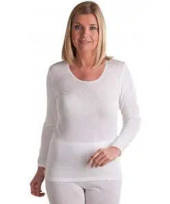 Womens Extra Warm Thermal Underwear Long-Sleeved Vest white