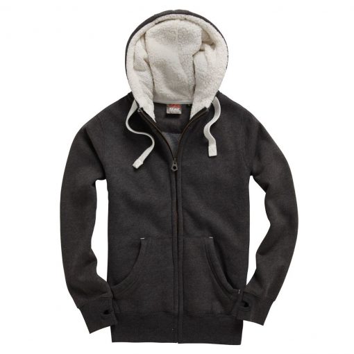 cottonridge F15 Sherpa Fleece Zip Hoodie black melange