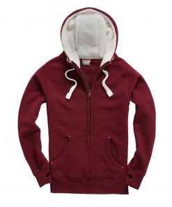 cottonridge F15 Sherpa Fleece Zip Hoodie maroon