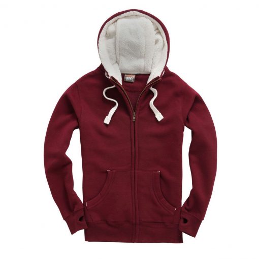 cottonridge F15 Sherpa Fleece Zip Hoodie maroon