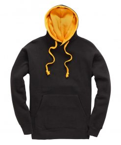 cottonridge W73 premium contrast hoodie black gold