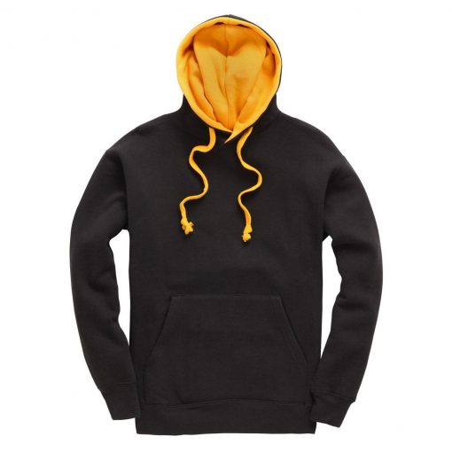 cottonridge W73 premium contrast hoodie black gold