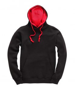 cottonridge W73 premium contrast hoodie black red