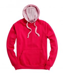 cottonridge W73 premium contrast hoodie fuchsia baby pink