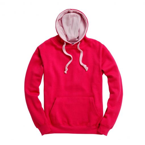 cottonridge W73 premium contrast hoodie fuchsia baby pink