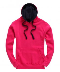 cottonridge W73 premium contrast hoodie fuchsia navy