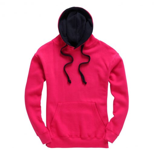 cottonridge W73 premium contrast hoodie fuchsia navy