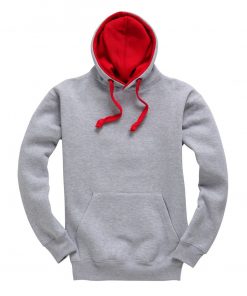 cottonridge W73 premium contrast hoodie grey red