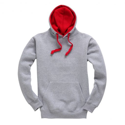 cottonridge W73 premium contrast hoodie grey red