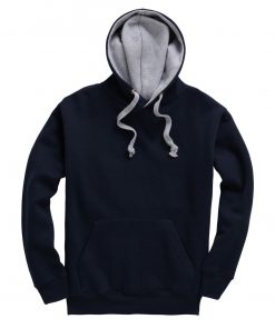 cottonridge W73 premium contrast hoodie navy grey