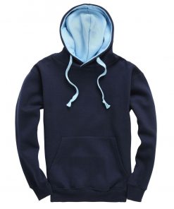 cottonridge W73 premium contrast hoodie navy powder blue