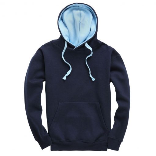 cottonridge W73 premium contrast hoodie navy powder blue