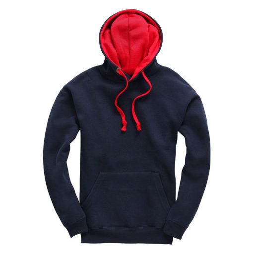 cottonridge W73 premium contrast hoodie navy red