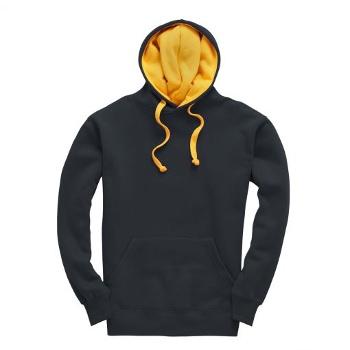 cottonridge W73 premium contrast hoodie navy yellow