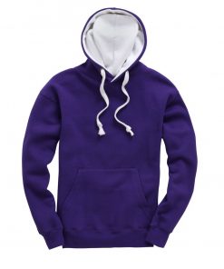 cottonridge W73 premium contrast hoodie purple white