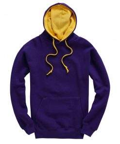 cottonridge W73 premium contrast hoodie purple yellow