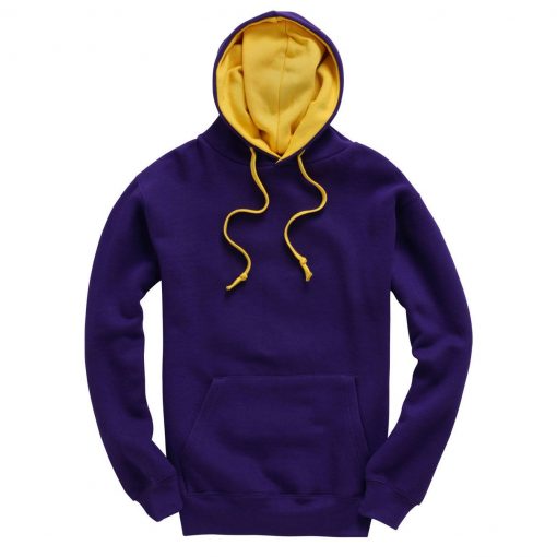 cottonridge W73 premium contrast hoodie purple yellow