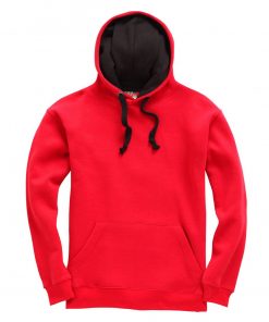 cottonridge W73 premium contrast hoodie red black