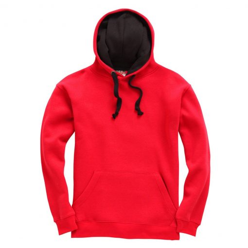 cottonridge W73 premium contrast hoodie red black