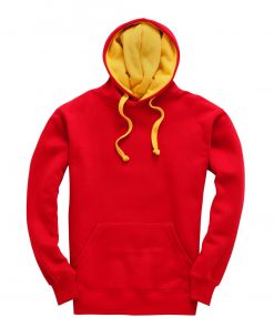 cottonridge W73 premium contrast hoodie red yellow