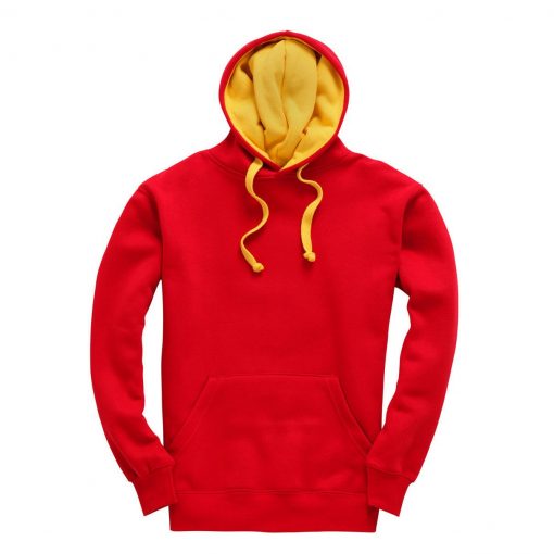 cottonridge W73 premium contrast hoodie red yellow