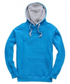 cottonridge W73 premium contrast hoodie turquoise grey