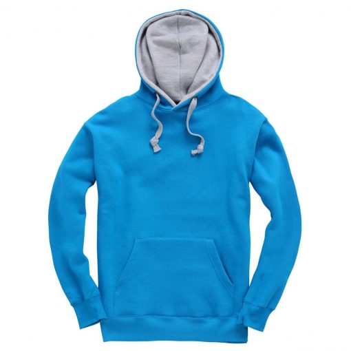 cottonridge W73 premium contrast hoodie turquoise grey