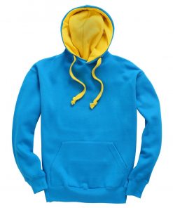 cottonridge W73 premium contrast hoodie turquoise yellow