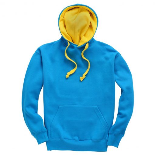 cottonridge W73 premium contrast hoodie turquoise yellow