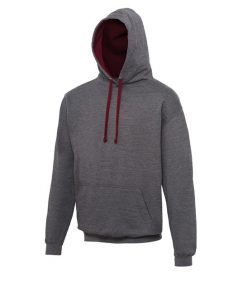 JH003 AWDis Varsity Hoodie charcoal/burgundy