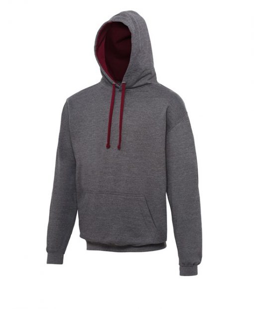 JH003 AWDis Varsity Hoodie charcoal/burgundy