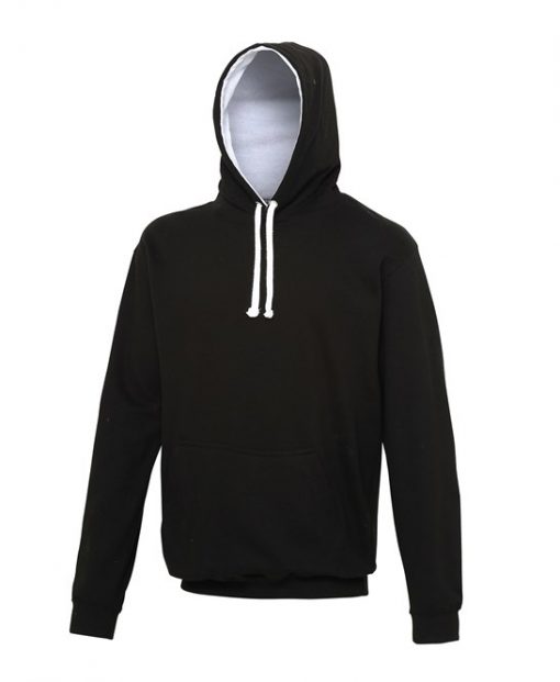 JH003 AWDis Varsity Hoodie jet black / arctic white