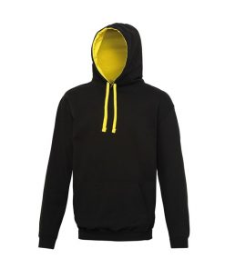 JH003 AWDis Varsity Hoodie jet black / sun yellow