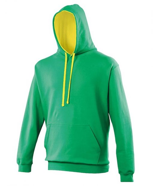 JH003 AWDis Varsity Hoodie kelly green / sun yellow