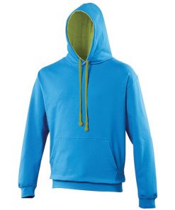 JH003 AWDis Varsity Hoodie sapphire blue / lime green