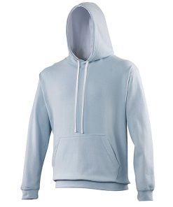 H003 AWDis Varsity Hoodie sky / arctic white