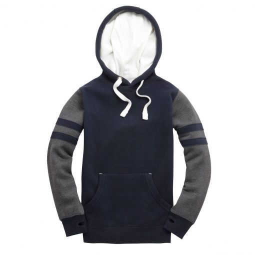 Cottonridge W101K Retro hoodie - navy / black melange