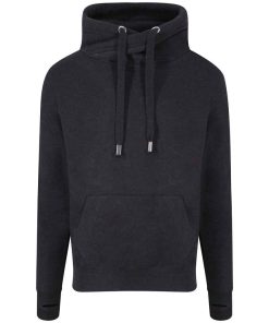 AWDis Cross Neck Hoodie black smoke