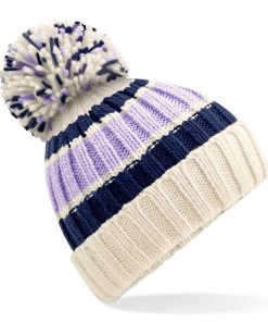 Beechfield Hygge Striped Beanie BB392 BLCC