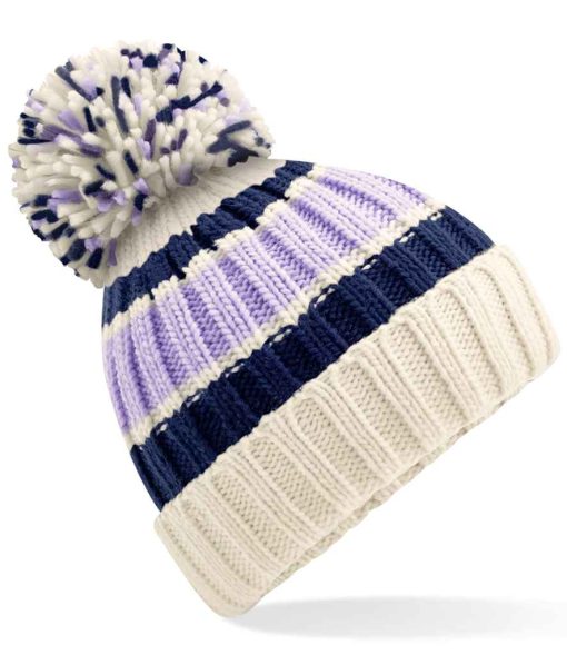 Beechfield Hygge Striped Beanie BB392 BLCC