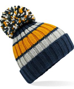 Beechfield Hygge Striped Beanie BB392 DJBL