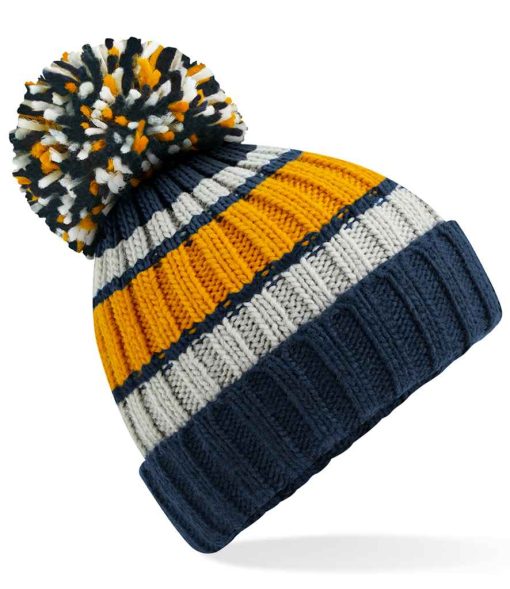 Beechfield Hygge Striped Beanie BB392 DJBL