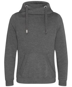 AWDis Cross Neck Hoodie charcoal