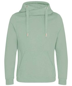 AWDis Cross Neck Hoodie JH021 dusky green