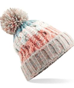 Beechfield Corscrew Pom Pom Beanie marina splash